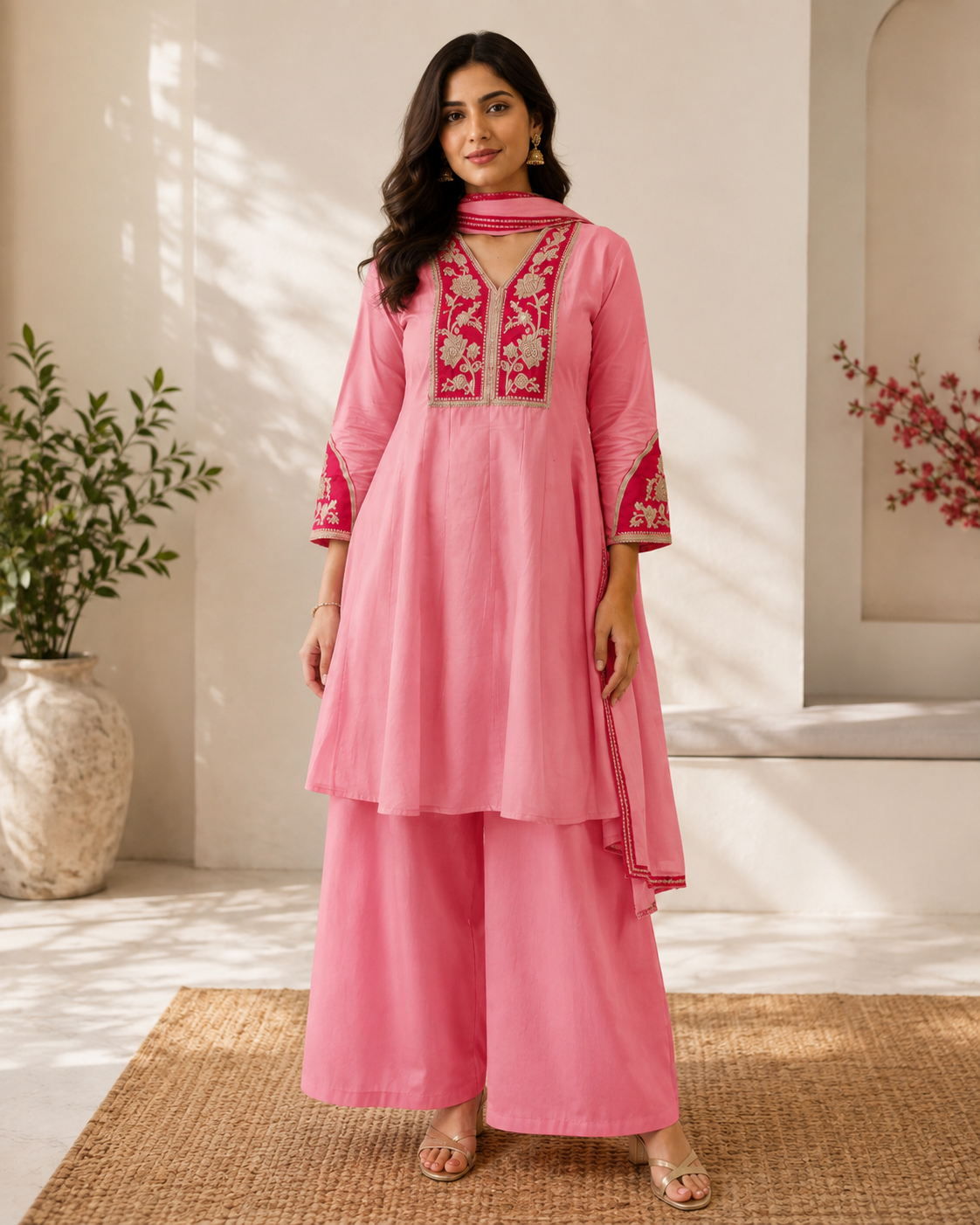 Festive Floral Kurta Set