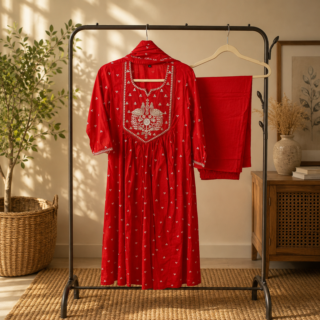 Ruby Grace Embroidered Anarkali Set