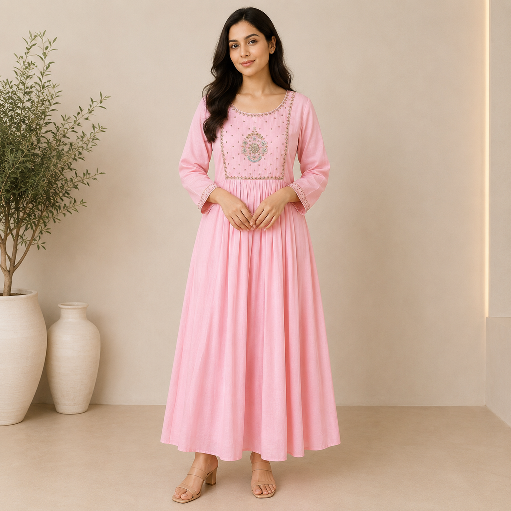 Blush Pearl Mul Cotton Suit Set