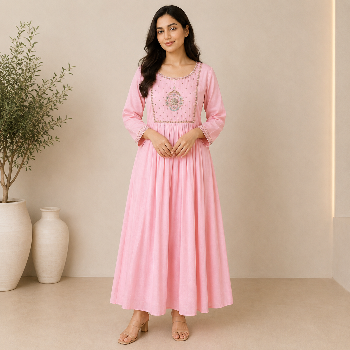Blush Pearl Mul Cotton Suit Set