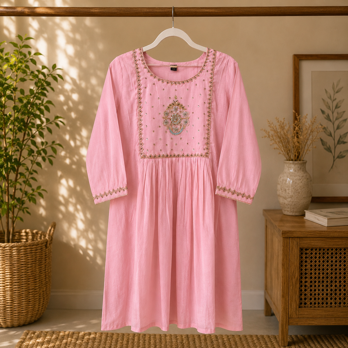 Blush Pearl Mul Cotton Suit Set