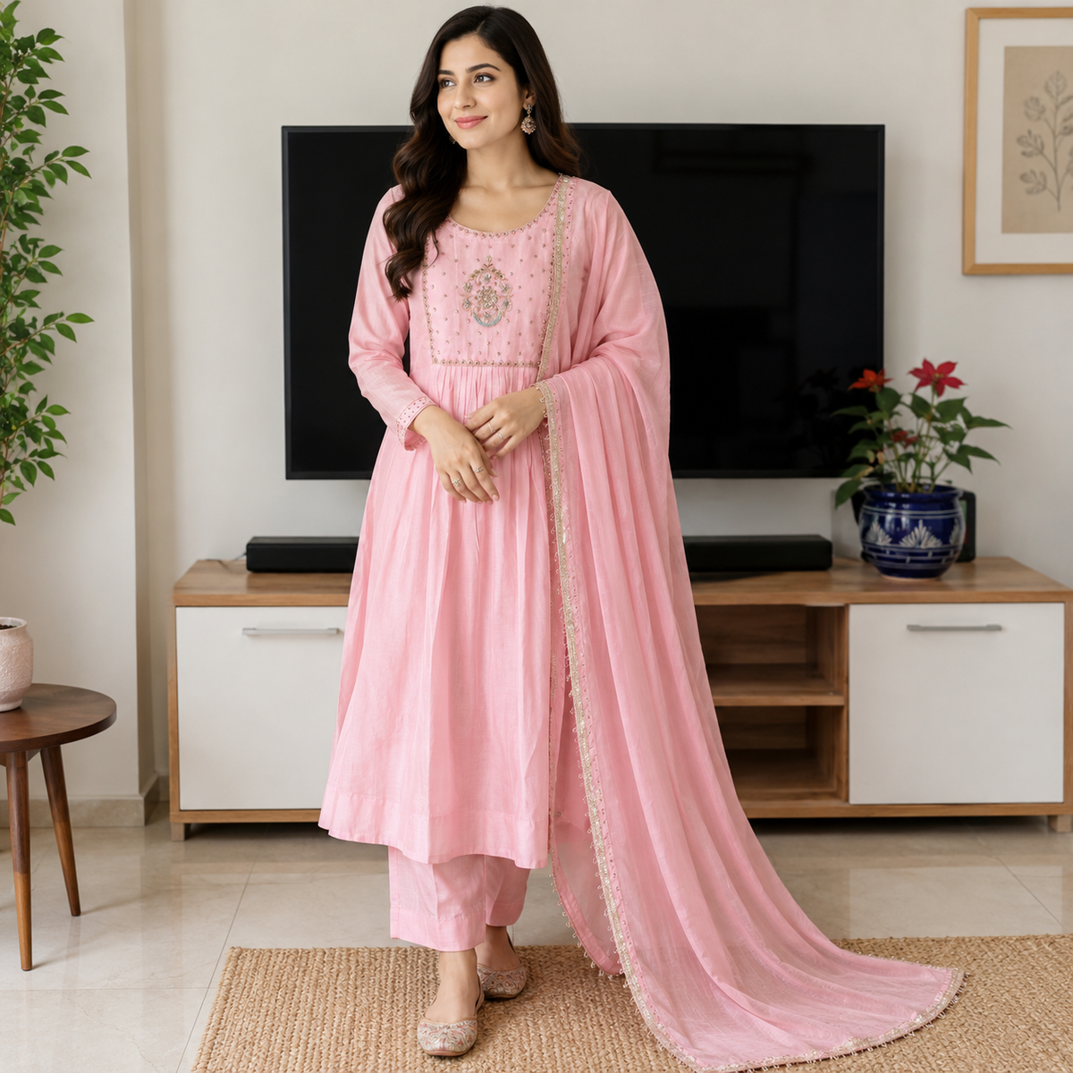 Blush Pearl Mul Cotton Suit Set