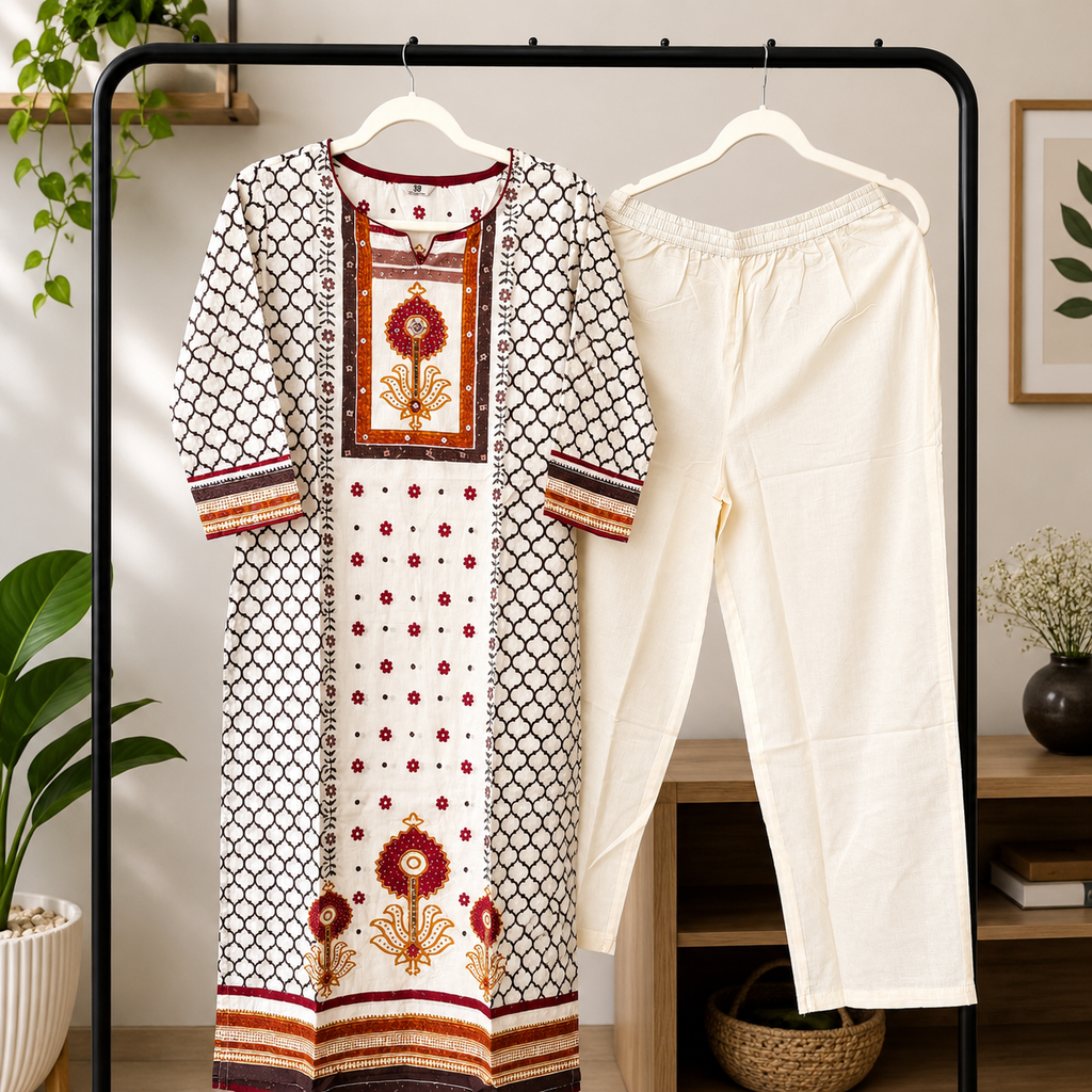 Heritage Floral pure Cotton Suit Set