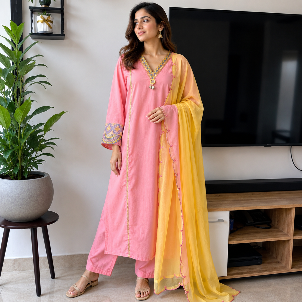Sunshine Bloom Cotton Suit Set