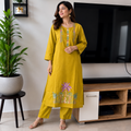 Mustard Embroidered Co-ord Set
